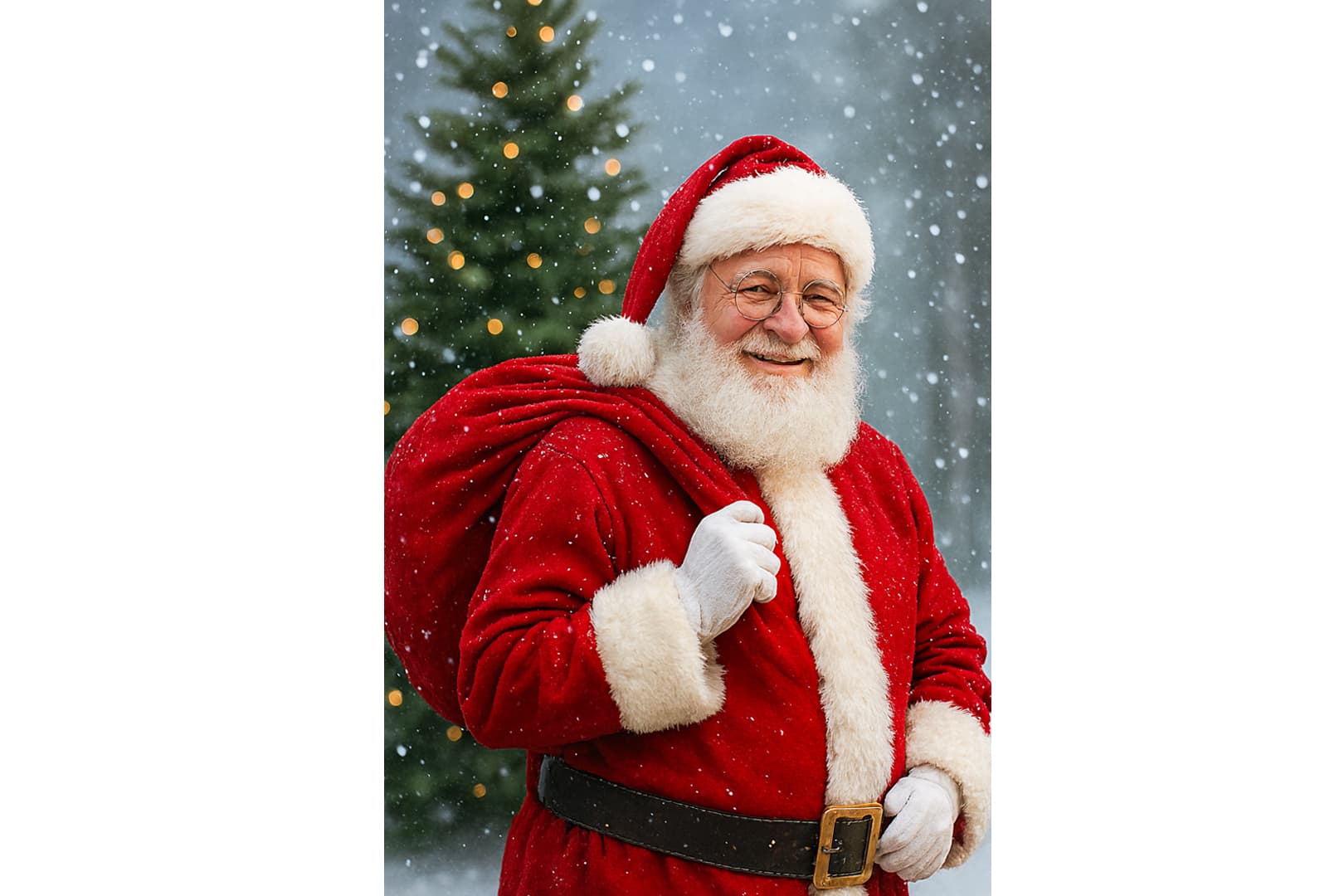 Ảnh: Ông già Noel mang túi quà trong đêm Giáng Sinh